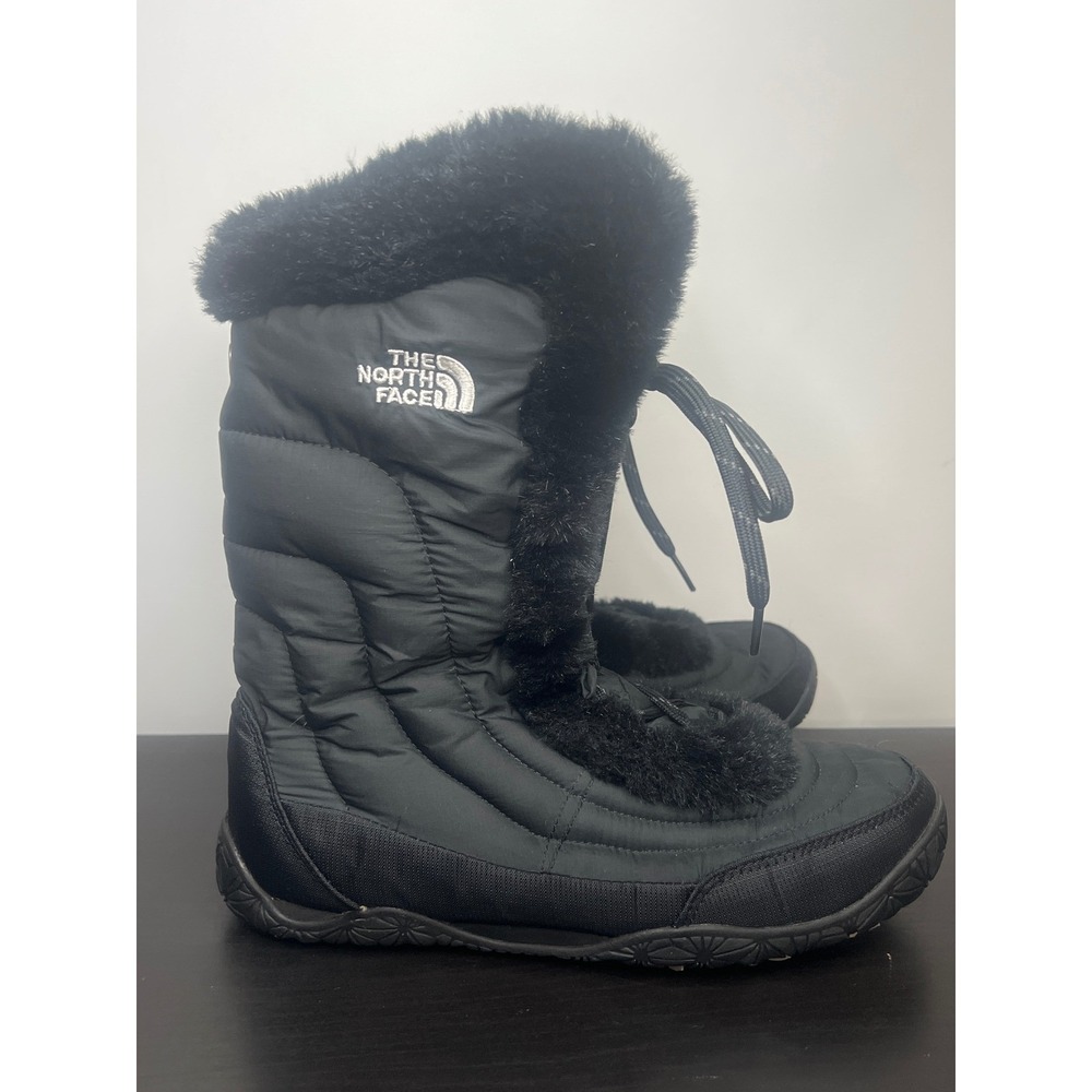 The North Face‎ Nuptse Purna Boots Black Goose Down Faux Fur Winter Snow Size 9